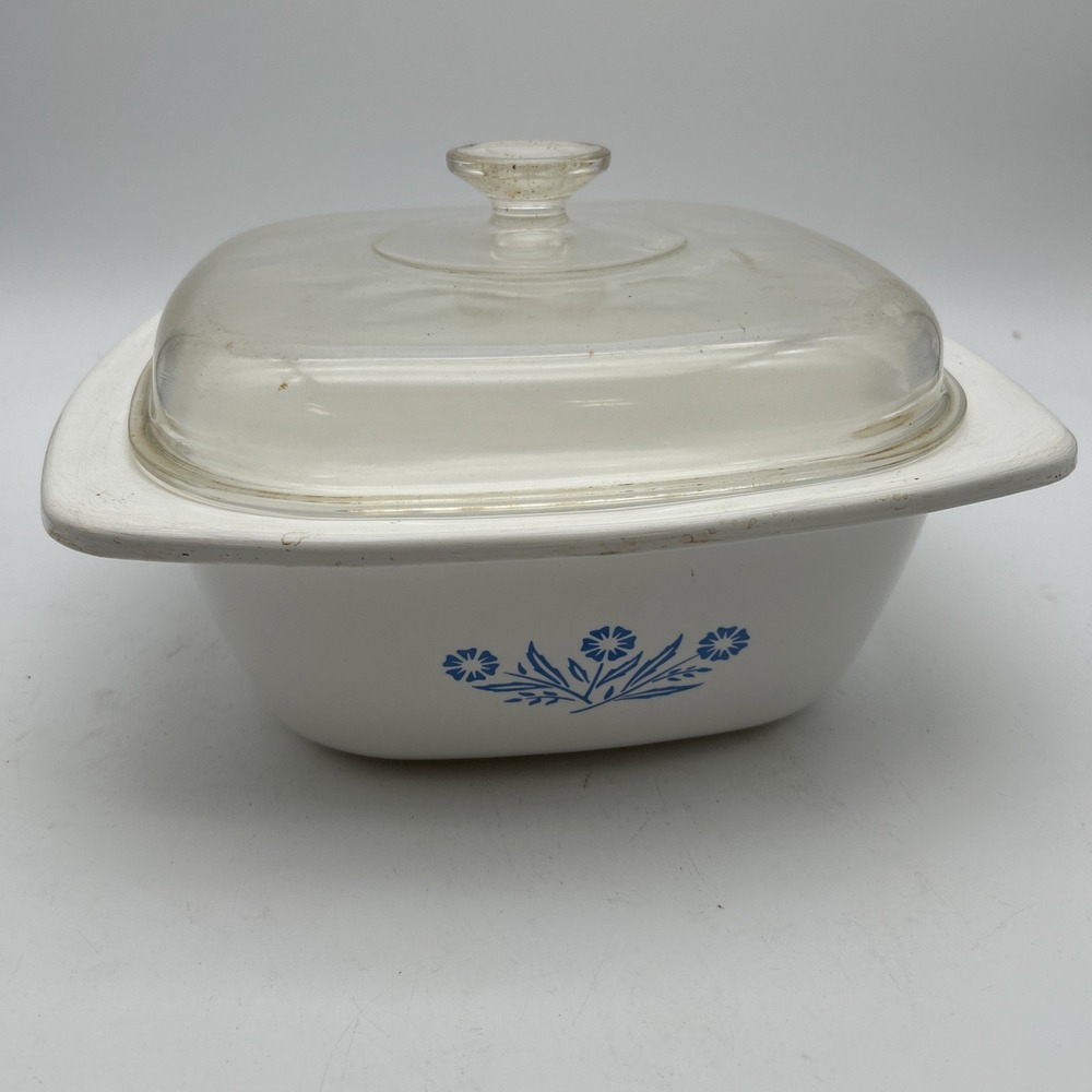 🔥Corning Ware Dutch Oven Casserole Blue Cornflower 4 qt  P-34-B 1970s VTG Lid - Picture 2 of 7